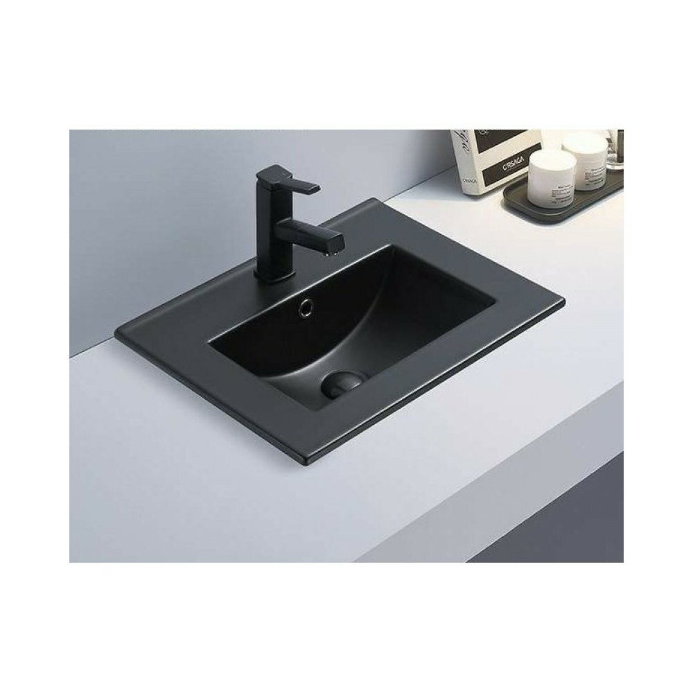 Lavoar pe mobilier Inter Ceramic negru mat 81 cm