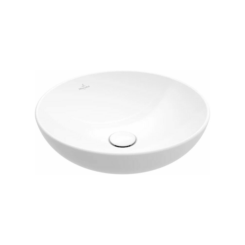 Lavoar rotund tip bol Villeroy&Boch Loop&Friends 38cm cu preaplin TitanCeram, montare pe blat, alb