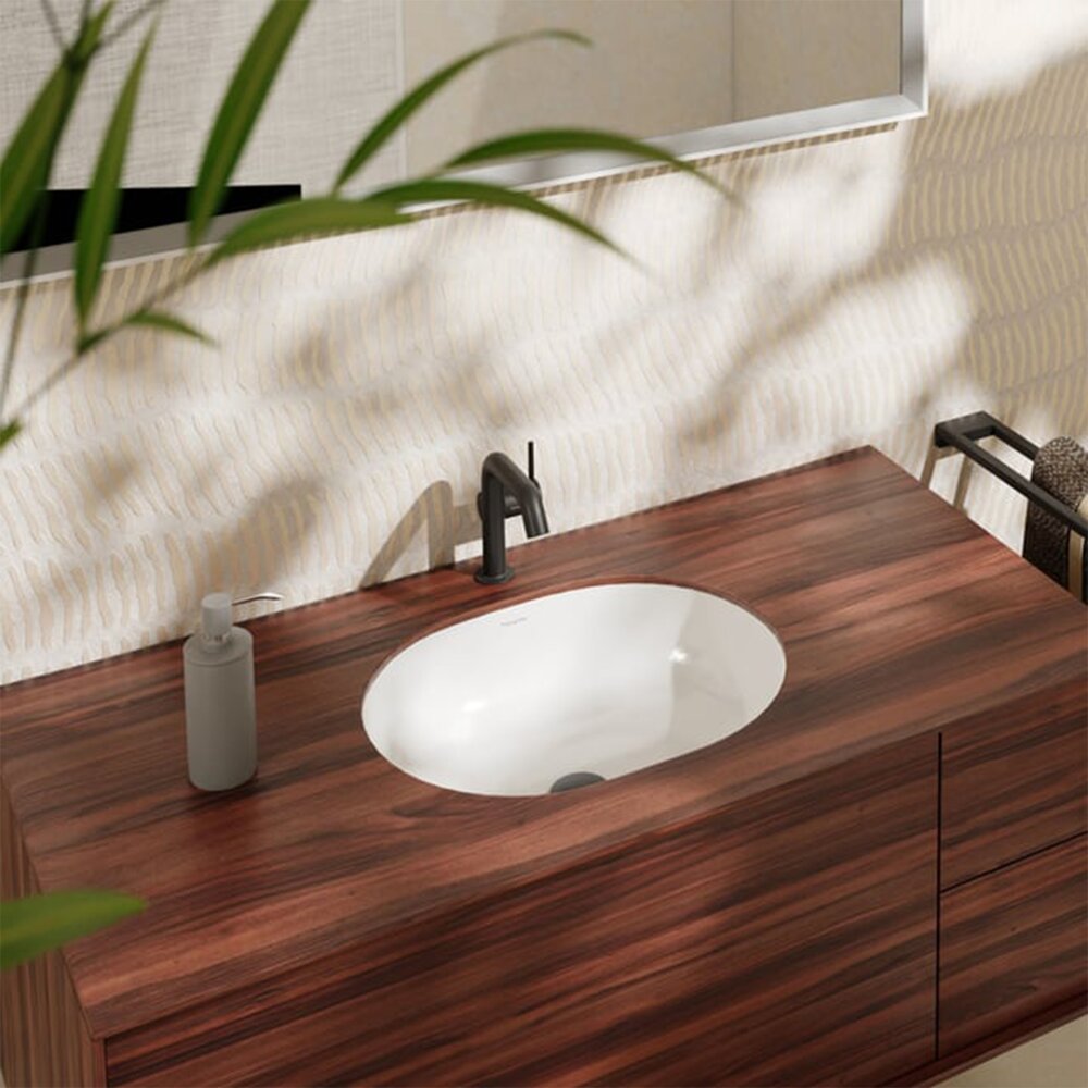 Lavoar sub blat Hansgrohe Xuniva U 45 cm cu preaplin alb lucios