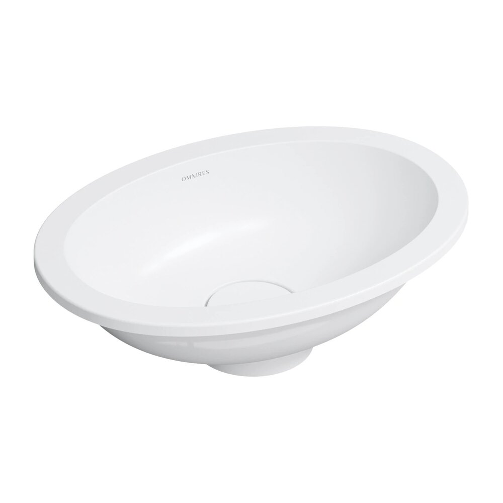 Lavoar sub blat Omnires Shell M+ finisaj alb mat 45 cm