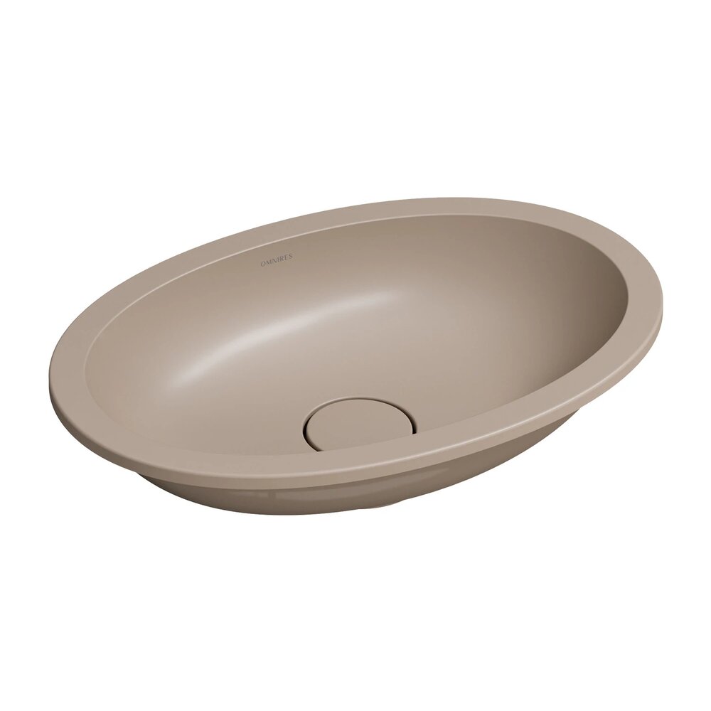 Lavoar sub blat Omnires Shell M+ finisaj dune bej mat 55 cm