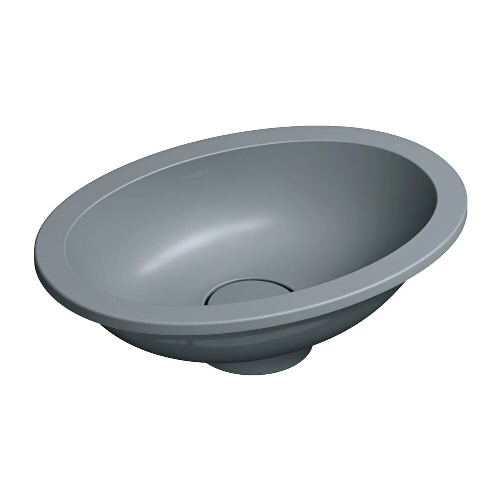 Lavoar sub blat Omnires Shell M+ finisaj gri cenusa mat 45 cm