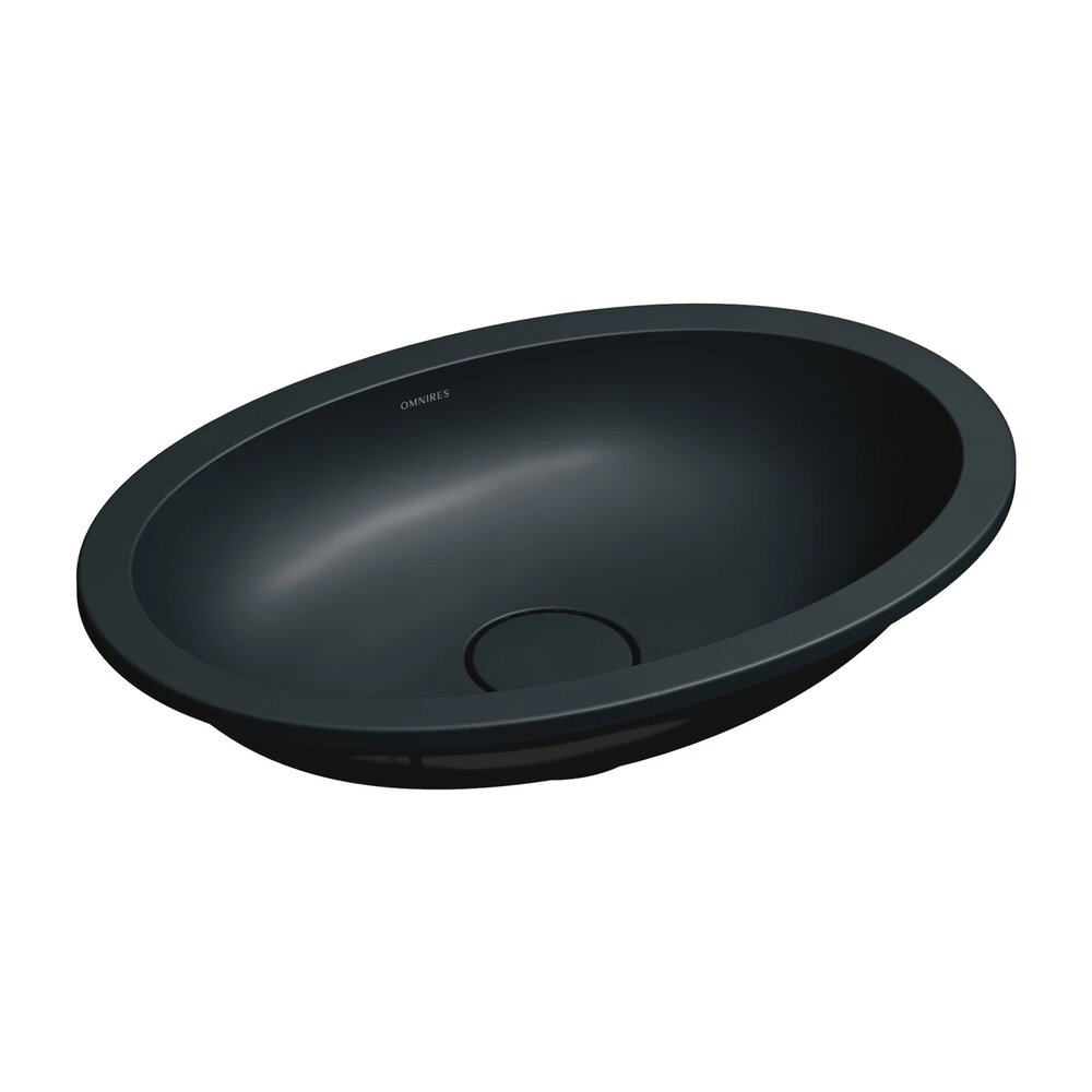 Lavoar sub blat Omnires Shell M+ finisaj negru lava mat 55 cm