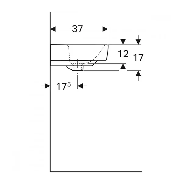 Lavoar suspendat Geberit Selnova Compact alb cu orificiu baterie picture - 4
