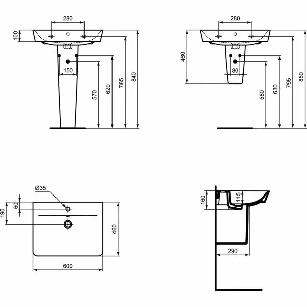 Lavoar suspendat Ideal Standard Connect Air Cube 60x46 cm picture - 3