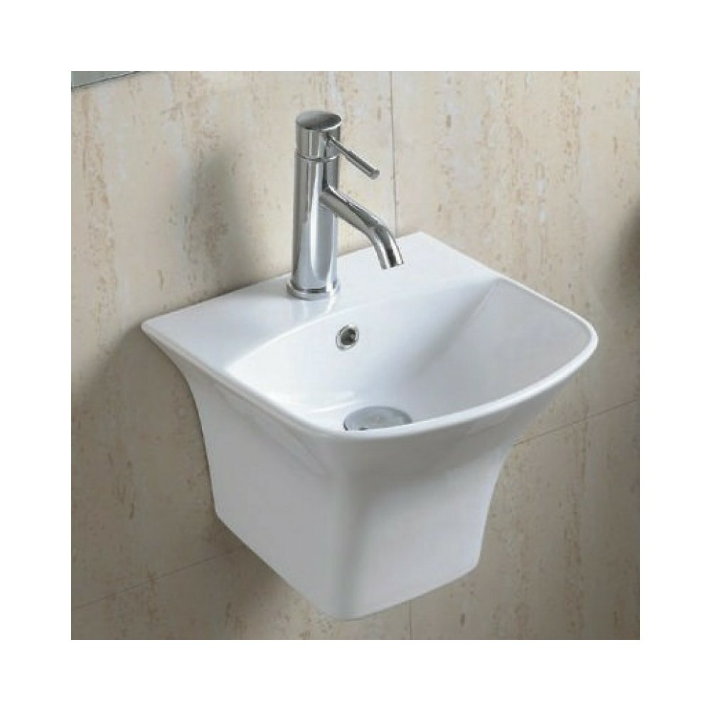 Lavoar suspendat Inter Ceramic dreptunghiular alb lucios 35.5 cm