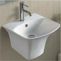 Lavoar suspendat Inter Ceramic dreptunghiular alb lucios 44 cm