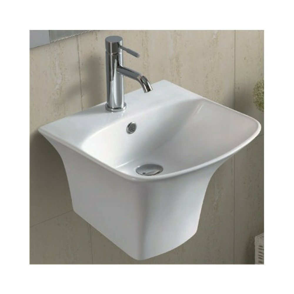 Lavoar suspendat Inter Ceramic dreptunghiular alb lucios 44 cm