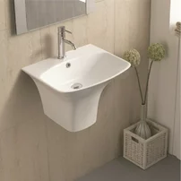 Lavoar suspendat Inter Ceramic dreptunghiular alb lucios 56 cm