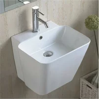 Lavoar suspendat Inter Ceramic dreptunghiular finisaj alb lucios 45.5 cm