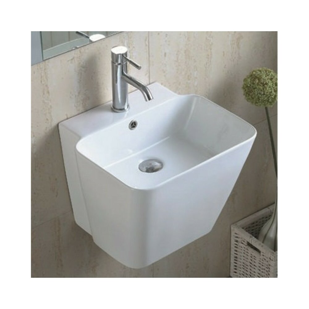 Lavoar suspendat Inter Ceramic dreptunghiular finisaj alb lucios 45.5 cm