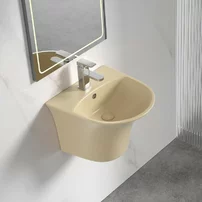 Lavoar suspendat Inter Ceramic oval bej mat 48.5 cm