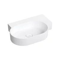 Lavoar suspendat Omnires Ovo M+ finisaj alb lucios 64.5 cm dreapta