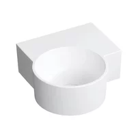 Lavoar suspendat Omnires Ovo M+ finisaj alb mat 33.5 cm dreapta