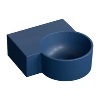 Lavoar suspendat Omnires Ovo M+ finisaj albastru inchis mat 33.5 cm stanga
