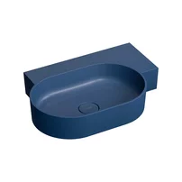 Lavoar suspendat Omnires Ovo M+ finisaj albastru inchis mat 64.5 cm dreapta