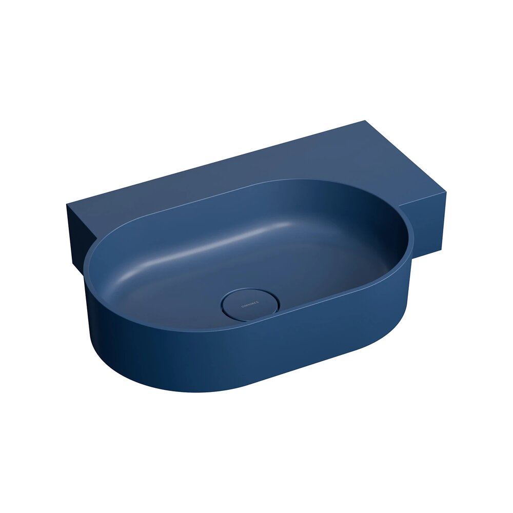 Lavoar suspendat Omnires Ovo M+ finisaj albastru inchis mat 64.5 cm dreapta