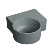 Lavoar suspendat Omnires Ovo M+ finisaj gri cenusa mat 33.5 cm dreapta