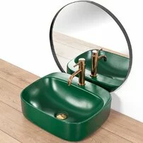 Lavoar verde mat pe blat Rea Luiza 50 cm