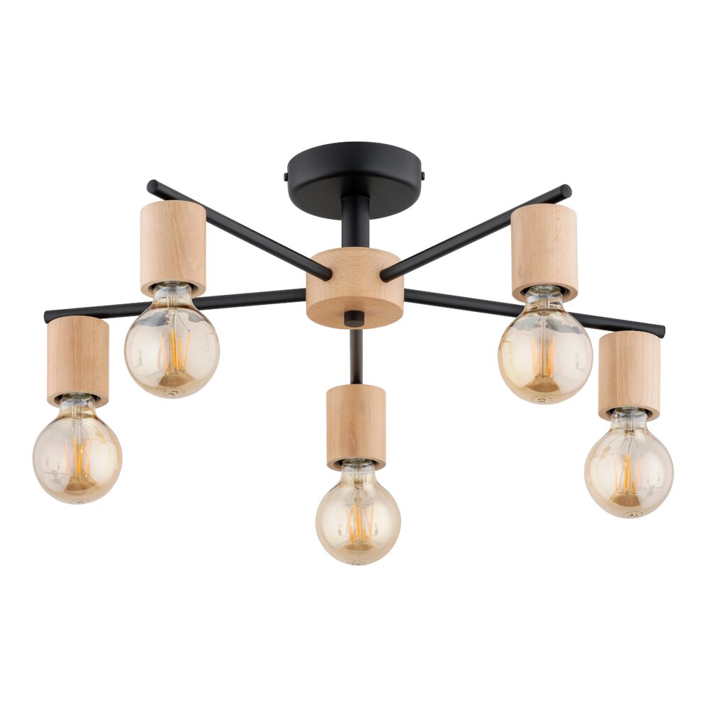 Lustra Alfa Arico 5 negru/maro