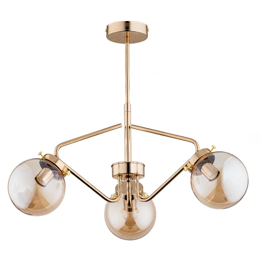 Lustra Alfa Barsum 3 auriu/transparent