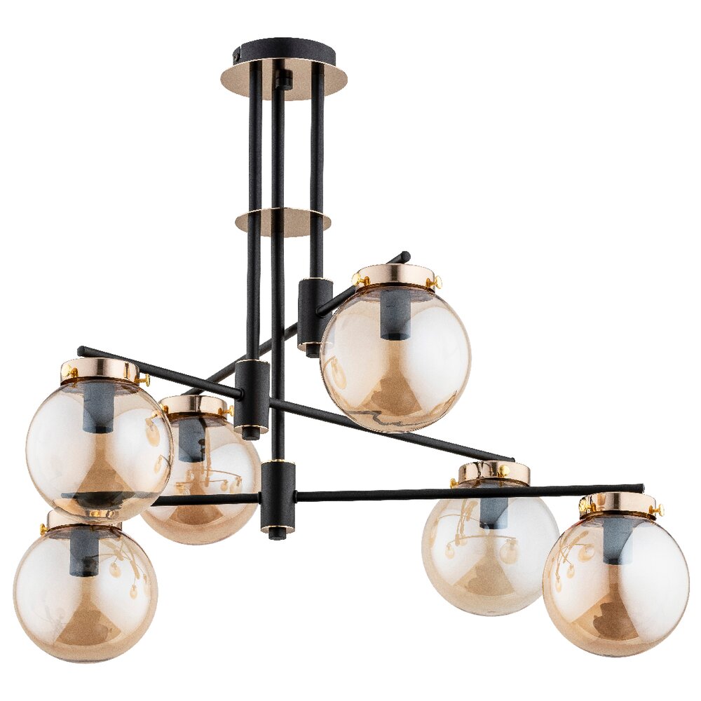 Lustra Alfa Bogota 6 negru/transparent