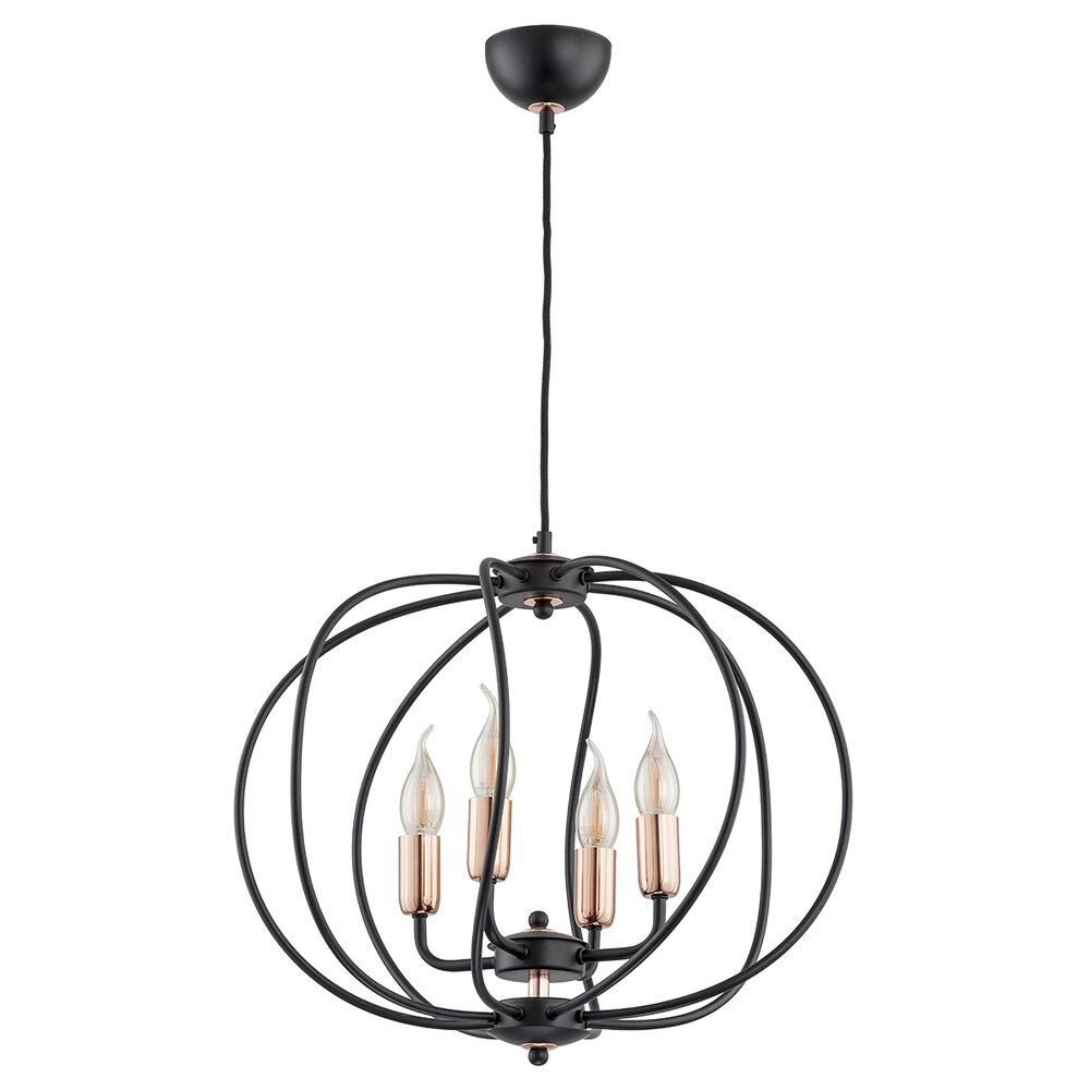 Lustra Alfa Daymon 6 negru/transparent