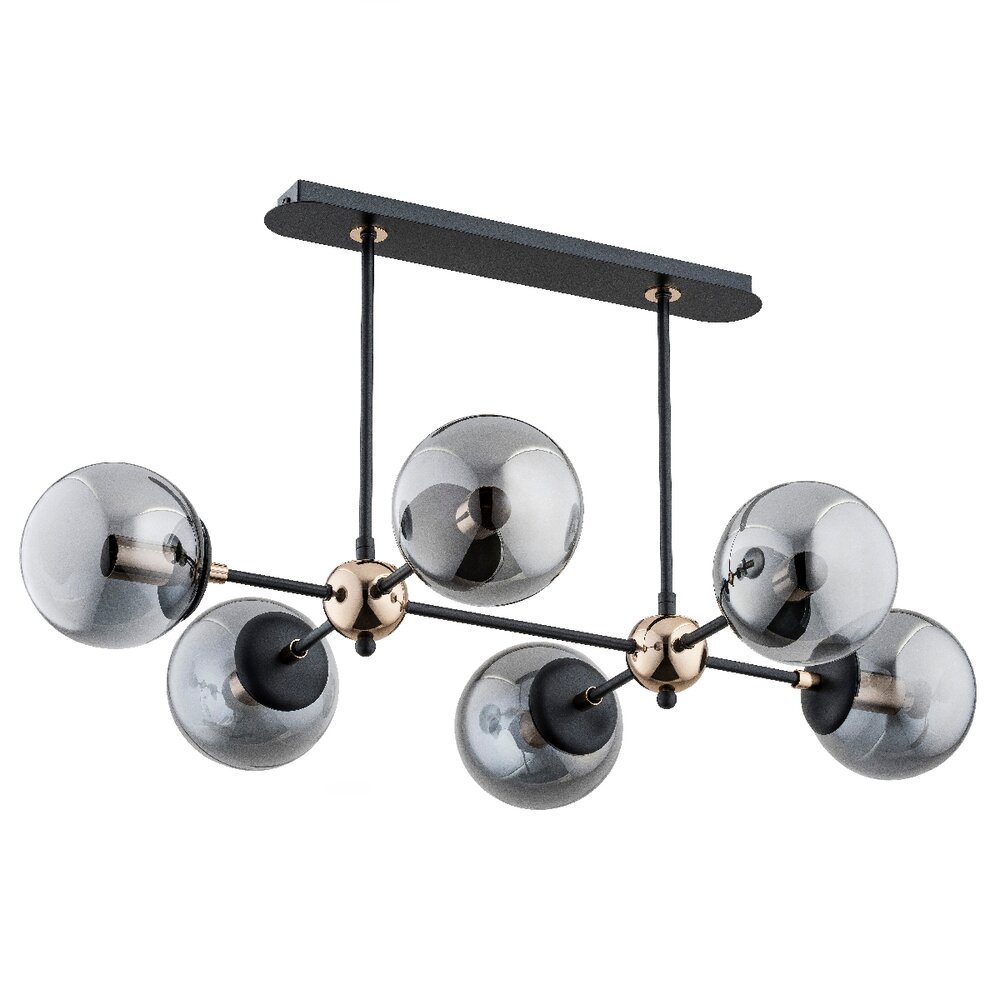 Lustra Alfa Denar 6 negru/grafit