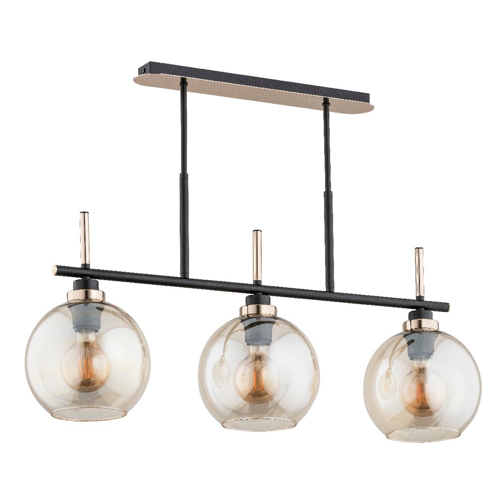 Lustra Alfa Dolfi 3 negru/transparent