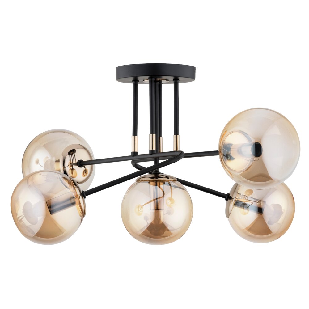 Lustra Alfa Ester 5 negru/transparent
