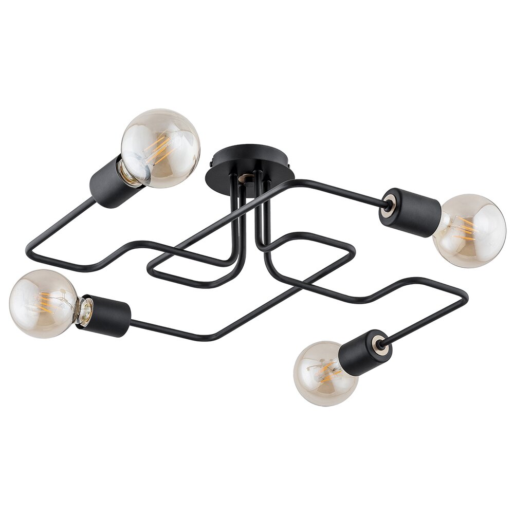 Lustra Alfa Hook 4 negru/transparent