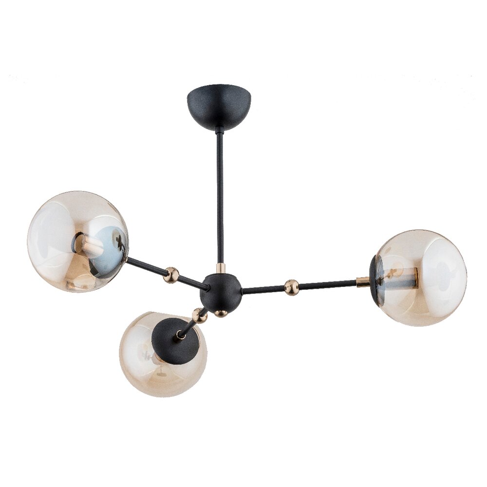 Lustra Alfa Itoris 3 negru/transparent