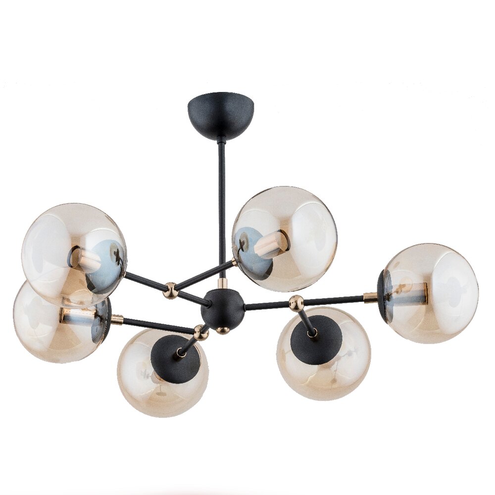 Lustra Alfa Itoris 6 negru/transparent