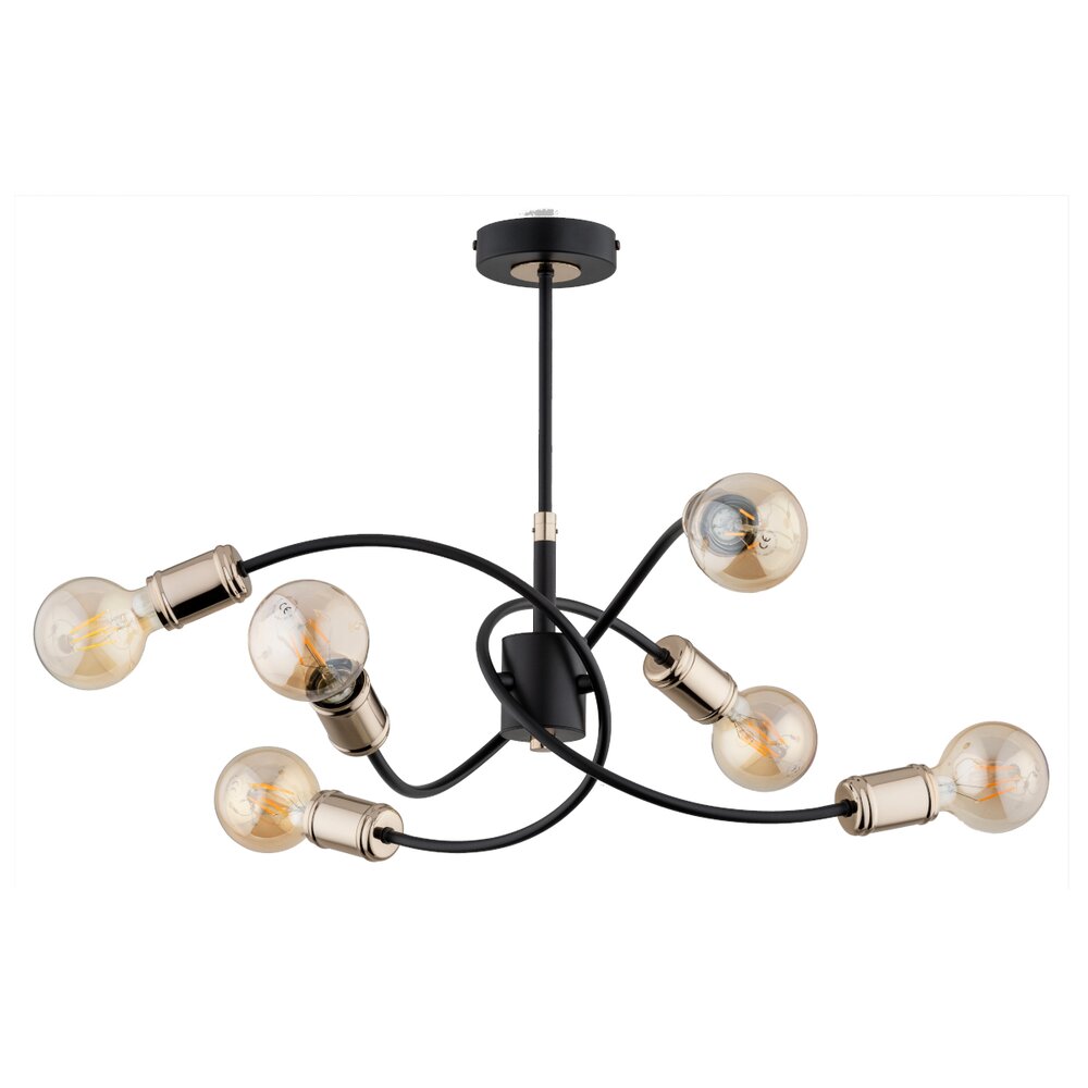 Lustra Alfa Karuzo 6 negru/transparent