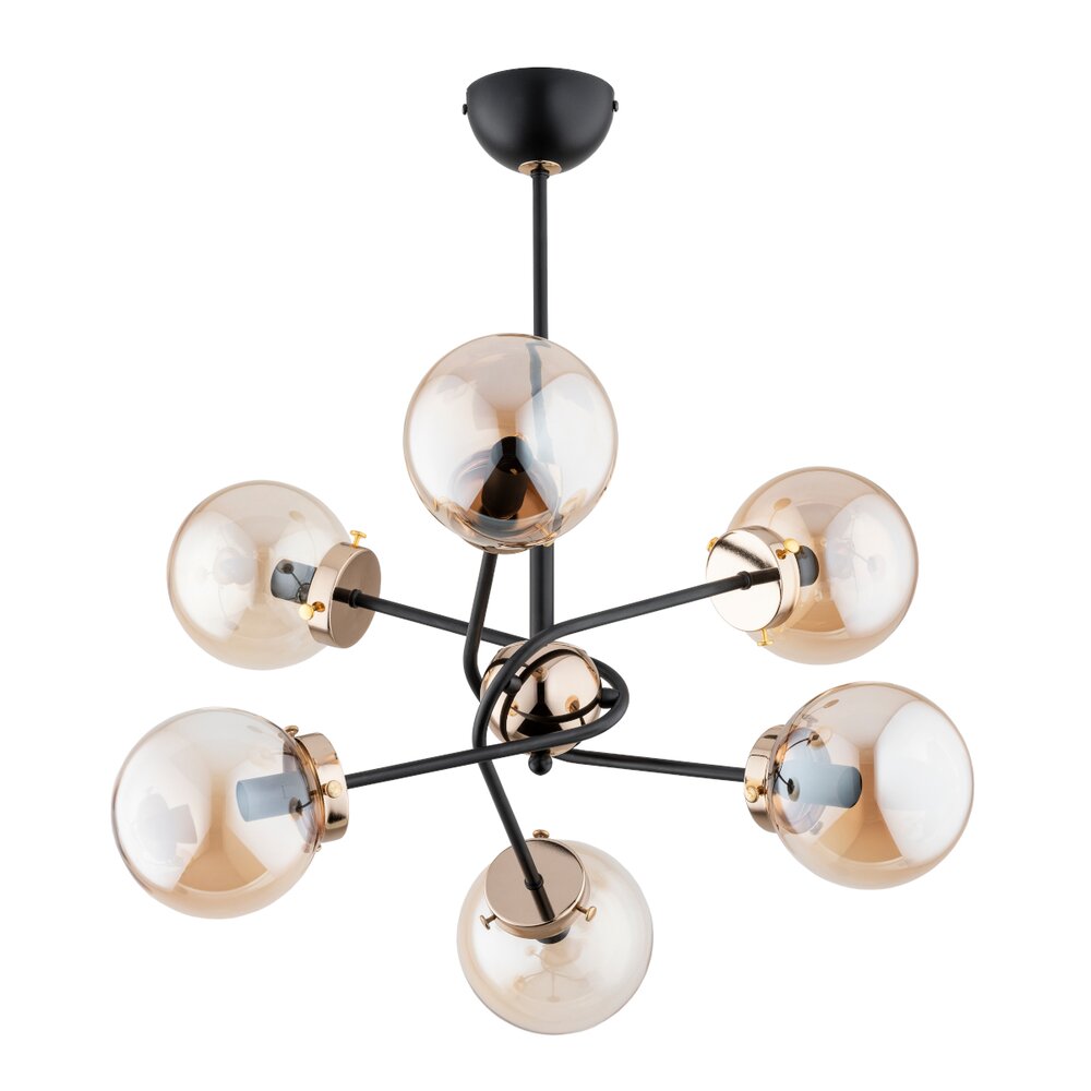 Lustra Alfa Kolaż 6 negru/transparent
