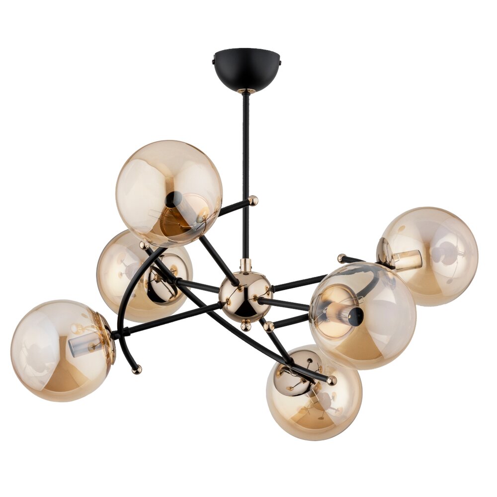 Lustra Alfa Kosmito 6 negru/transparent