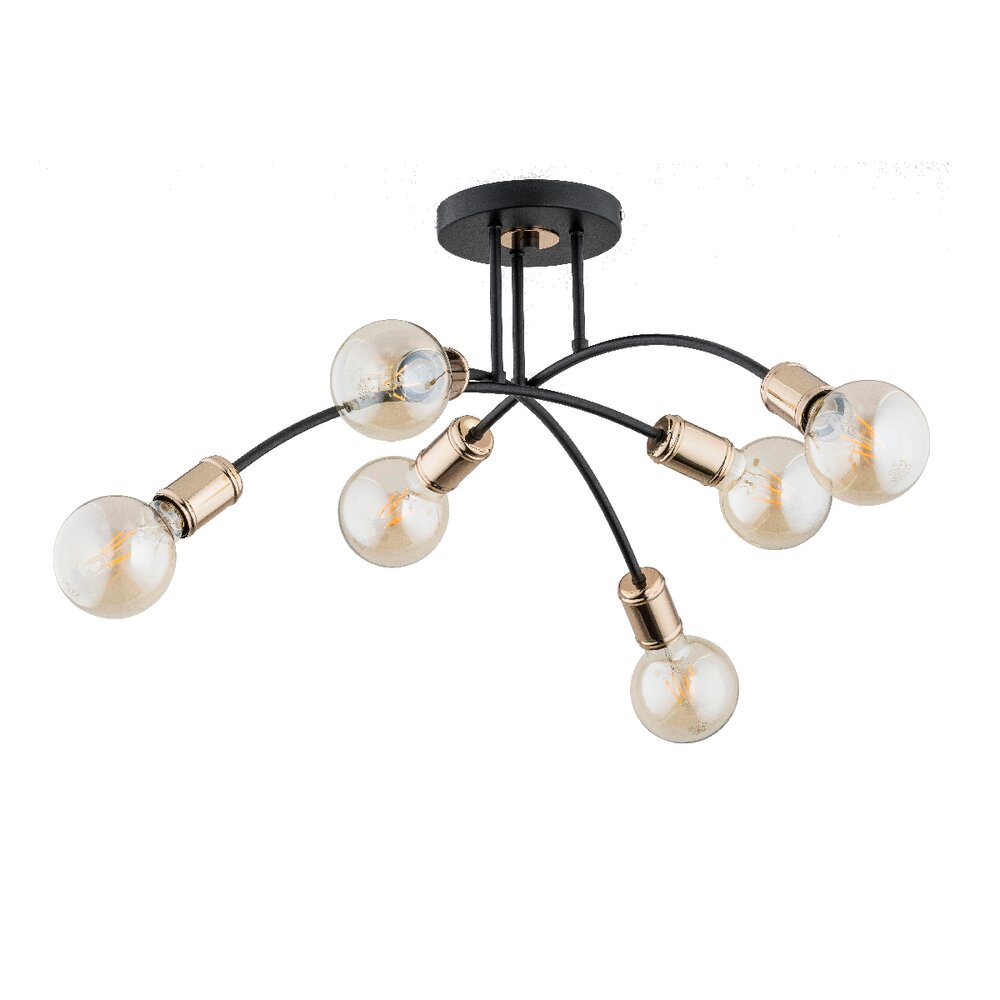 Lustra Alfa Lanti 6 negru/transparent