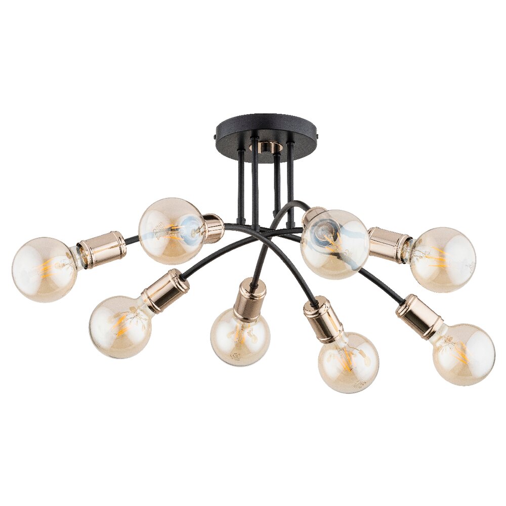 Lustra Alfa Lanti 8 negru/auriu
