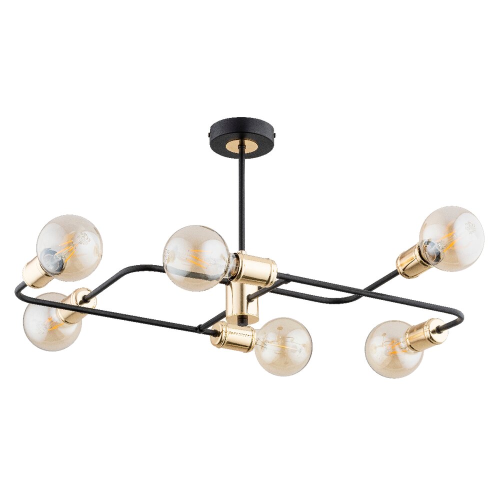 Lustra Alfa Latinum 6 negru/transparent