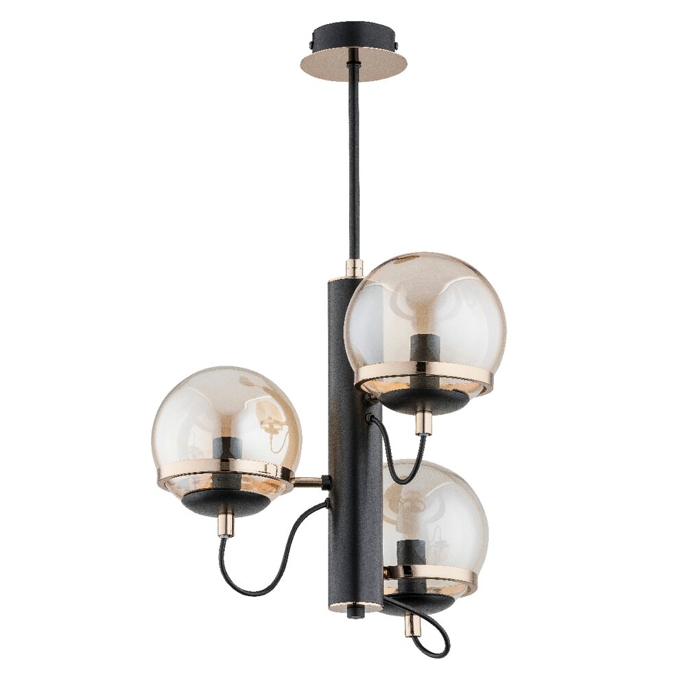 Lustra Alfa Lumina 3 negru/transparent