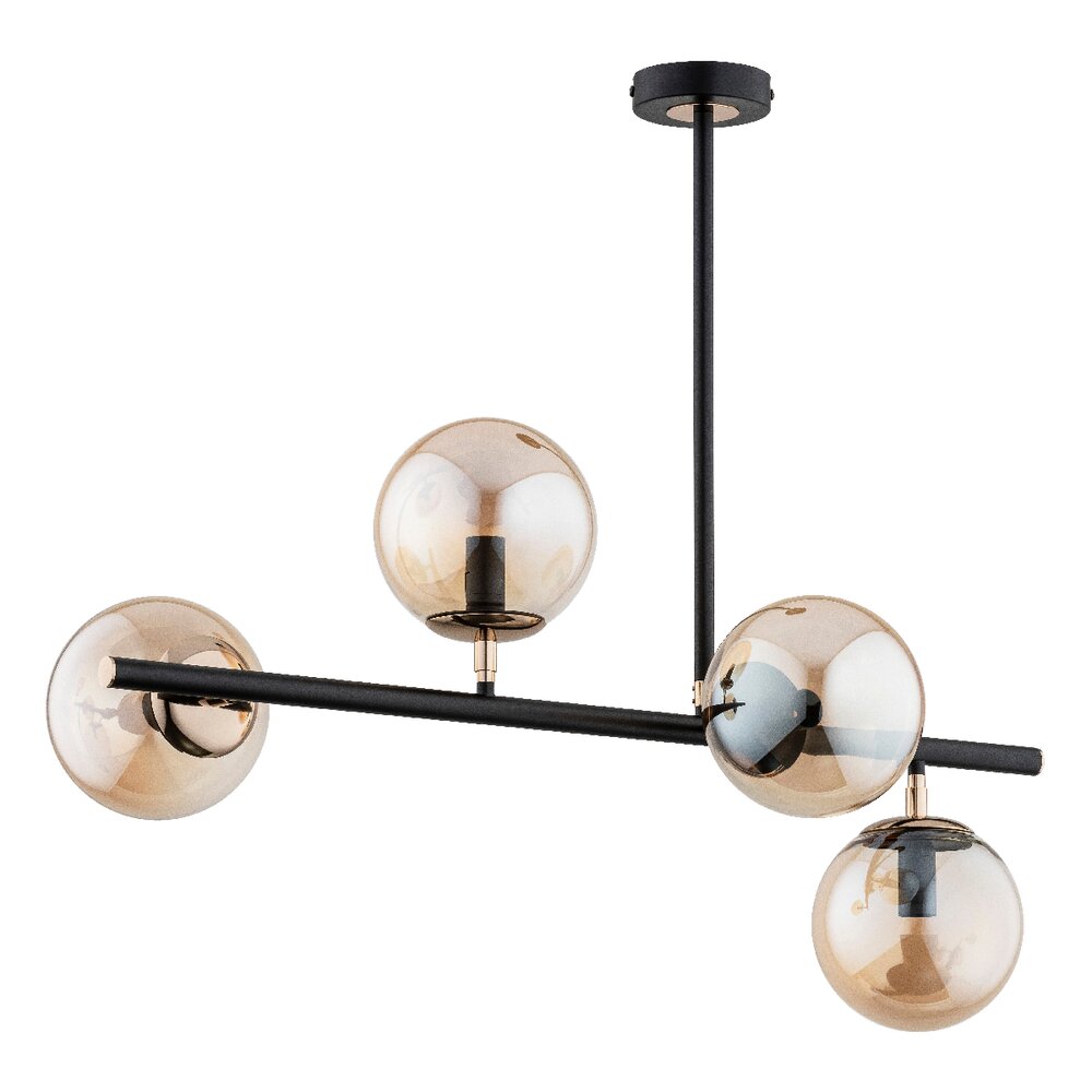 Lustra Alfa Luro 4 negru/transparent