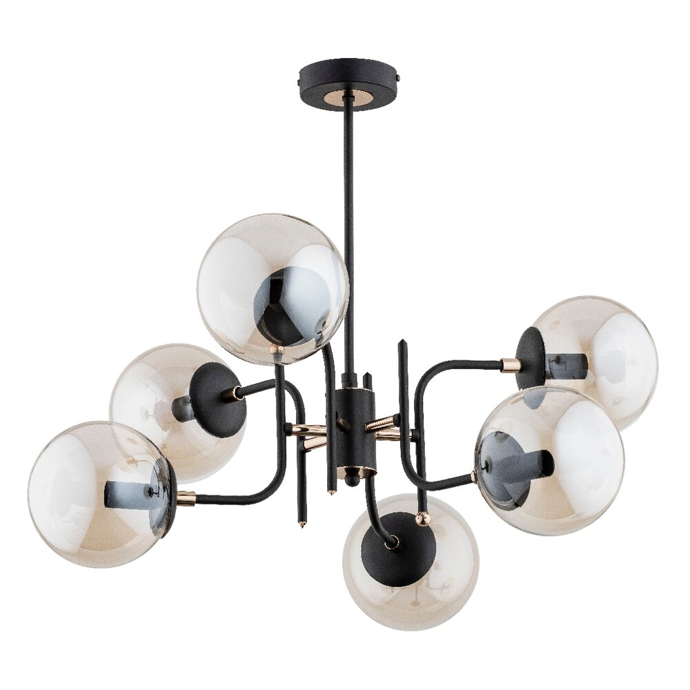 Lustra Alfa Malta 6 negru/transparent