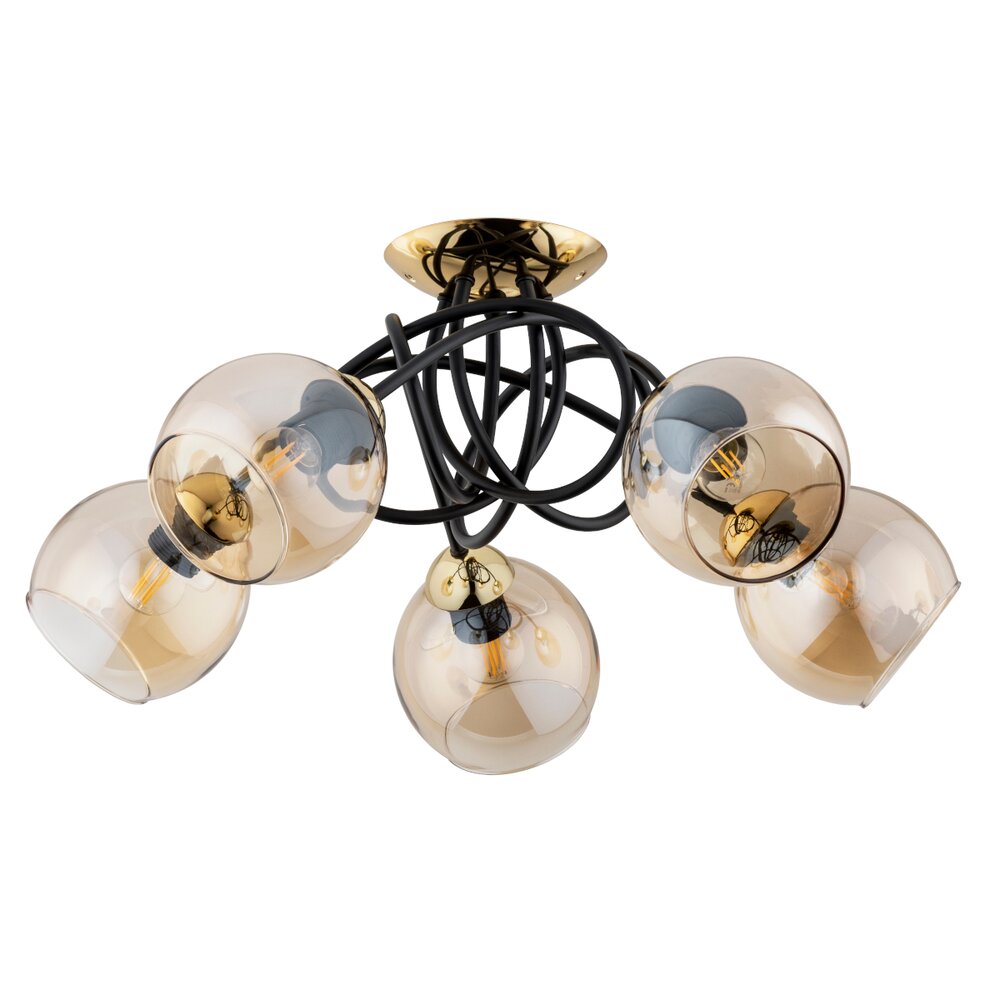 Lustra Alfa Modena 5 negru/transparent
