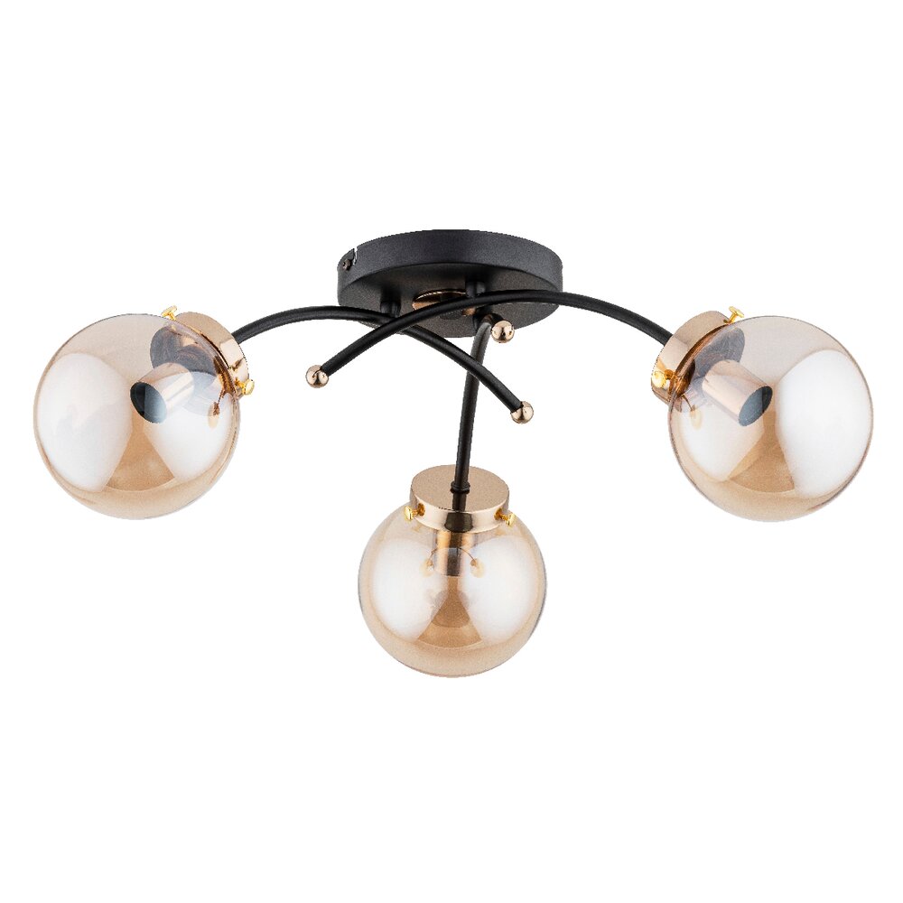 Lustra Alfa Natella 3 negru/transparent