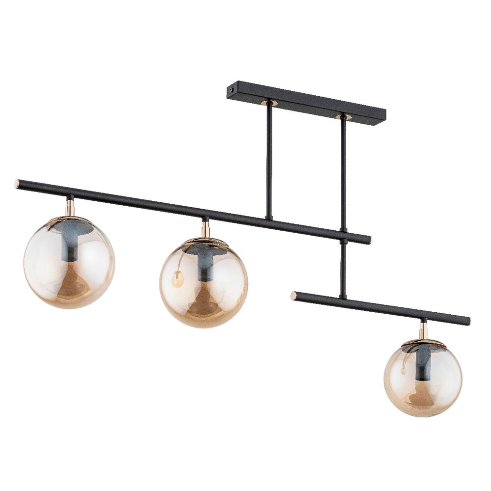Lustra Alfa Nosca 3 negru/transparent