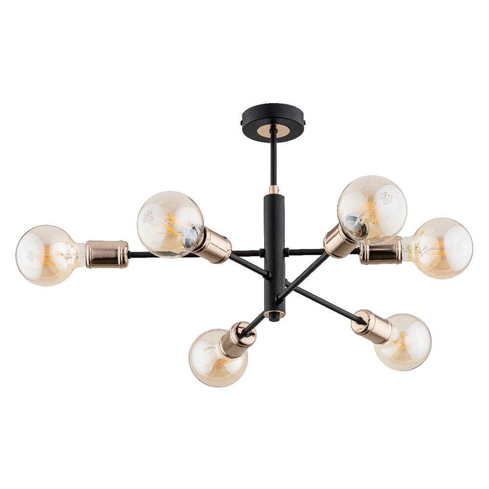 Lustra Alfa Oris 6 negru/transparent