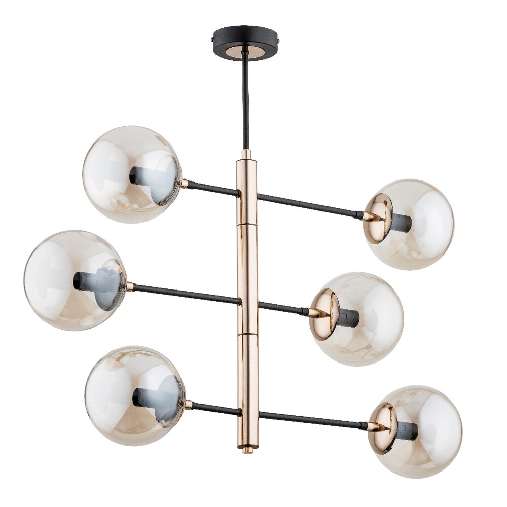 Lustra Alfa Pesco 6 auriu/transparent
