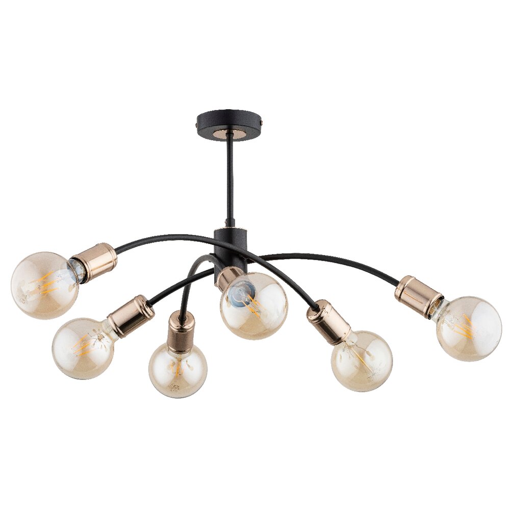 Lustra Alfa Ralph 6 negru/transparent