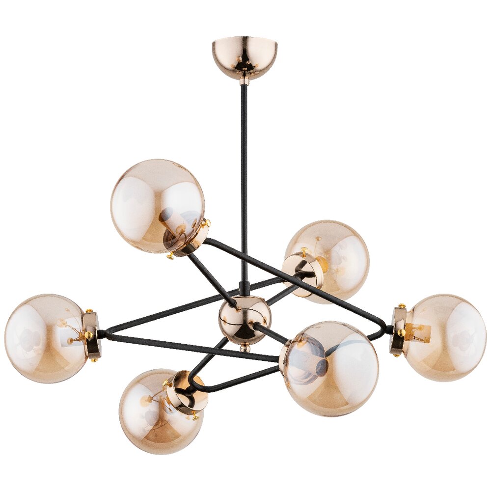 Lustra Alfa Resto 6 negru/transparent