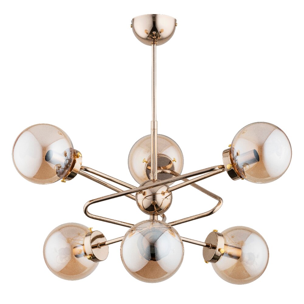 Lustra Alfa Rito 6 auriu/transparent